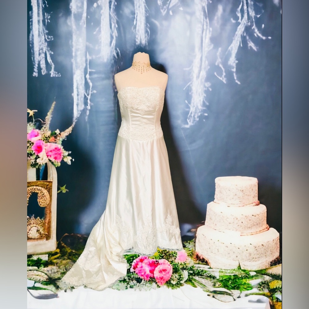 Plus Ivory Pearl Laced Wedding Gown